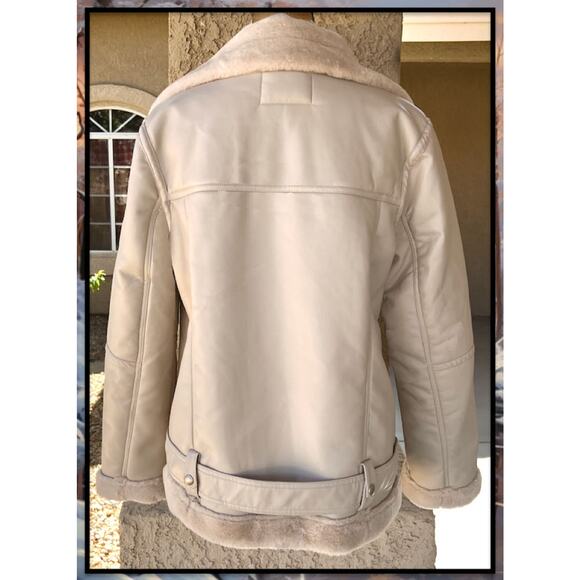 Blank NYC Faux Leather Lining Soft Faux Fur Moto Jacket Size S - Picture 5 of 7